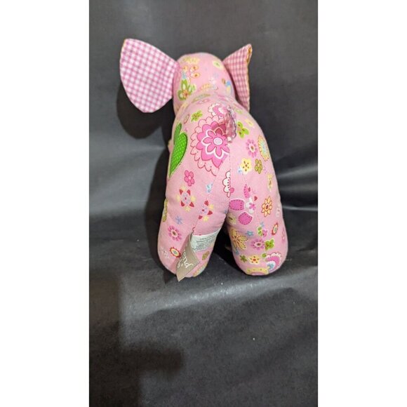 Trend Lab Pink Elephant Plush Toy Adorable & Soft Floral Print Stuffed Animal - Picture 4 of 8